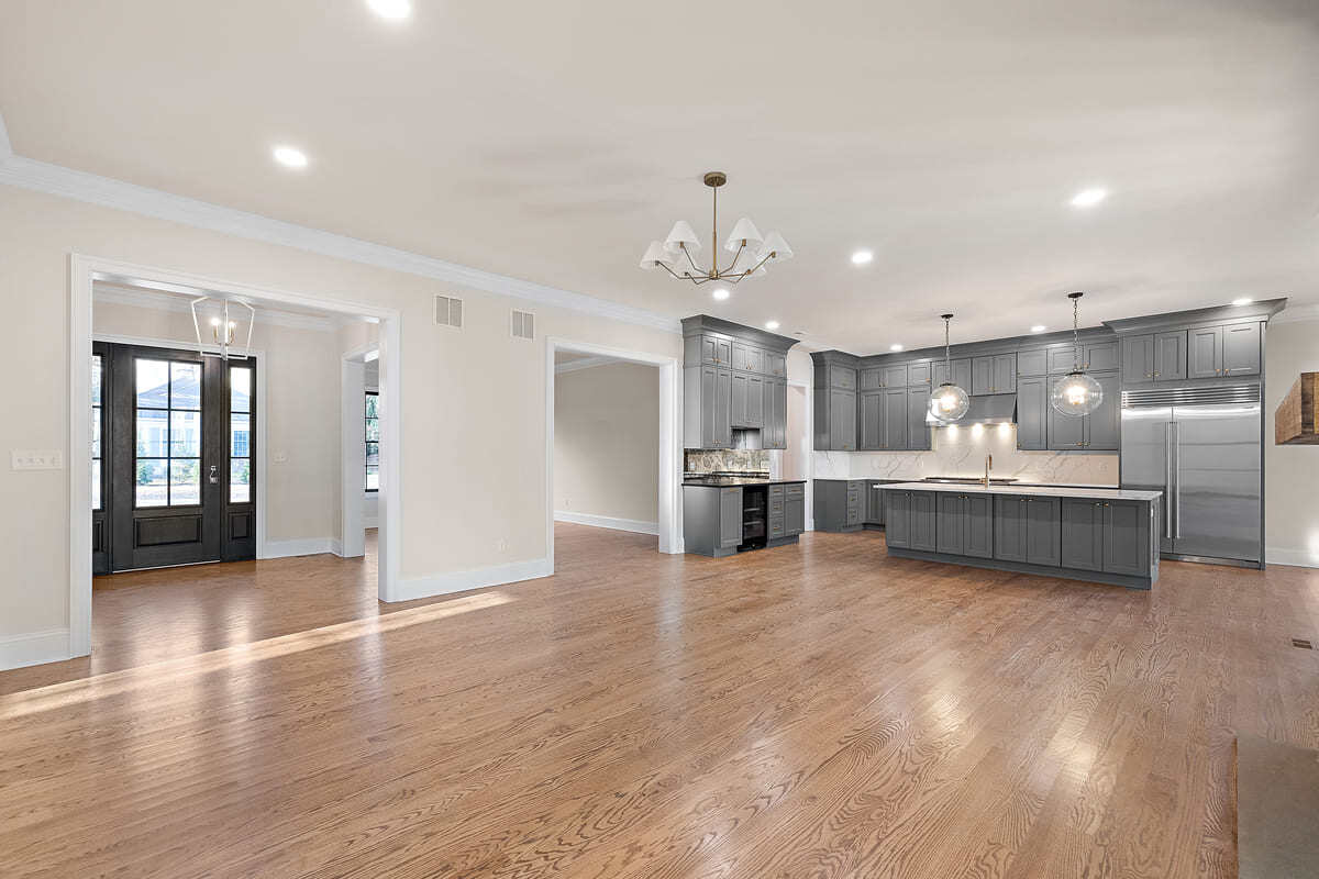 Open-concept entryway of Delaware custom home by Bromwell Construction