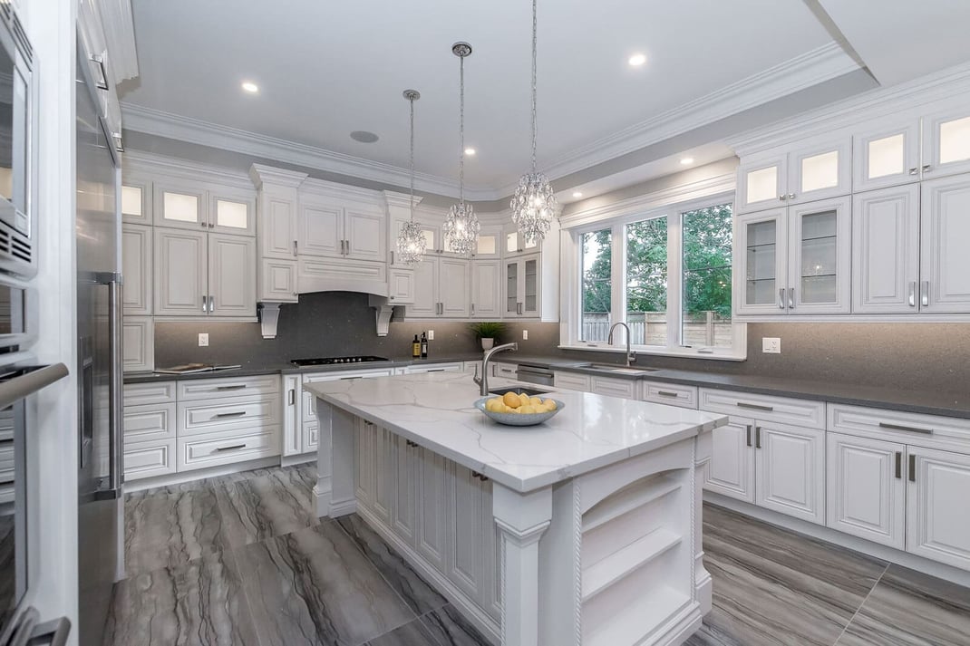 modern kitchen interior with shaker cabinetry