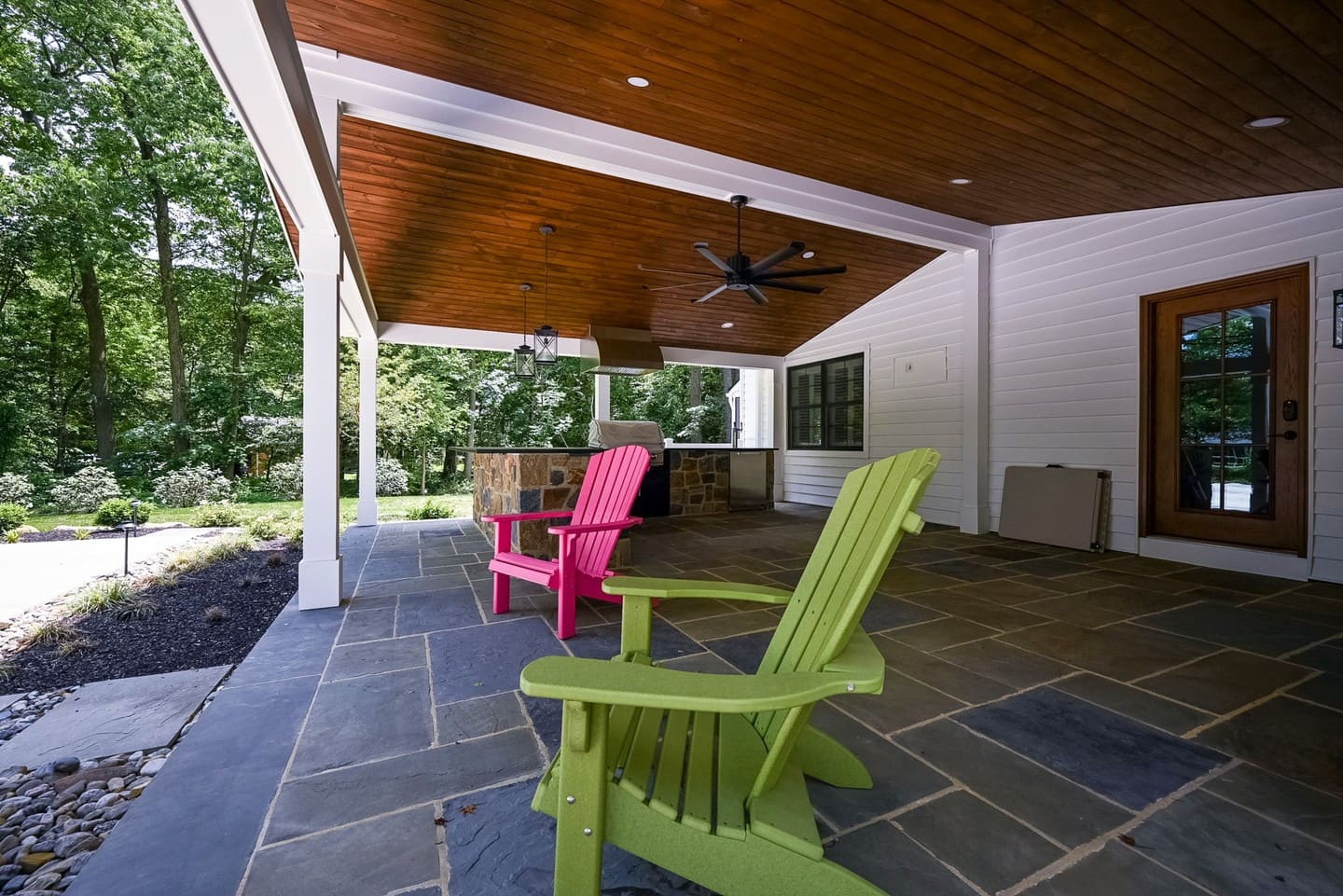 Custom patio in Wilmington, Delaware with outdoor kitchen