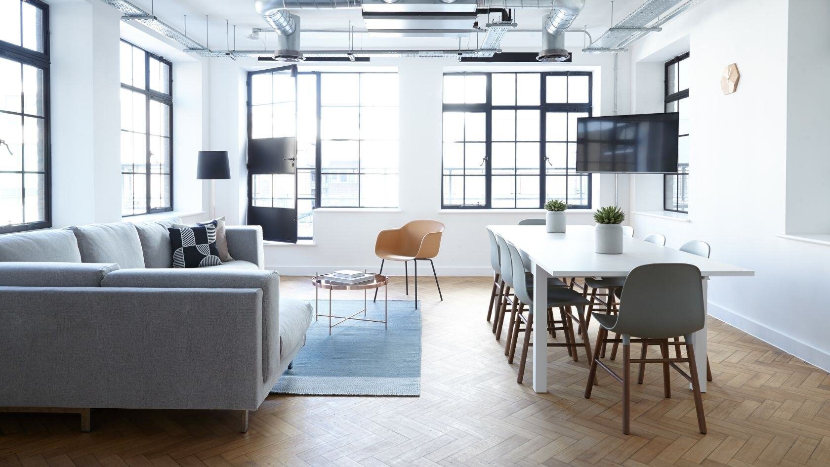 Empty Minimalist Office Meeting Room