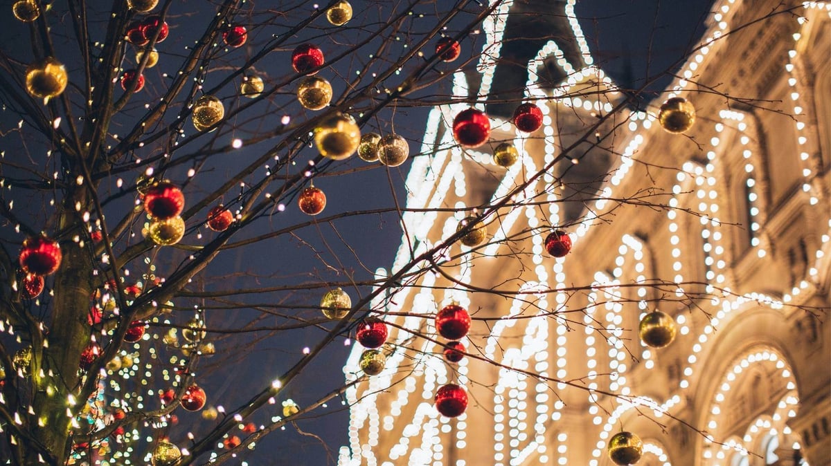 Photo of Christmas Baubles on Tree Branches