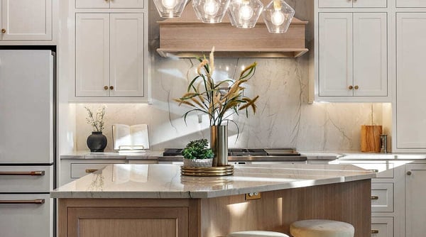 High-end kitchen remodel with island by Bromwell Construction