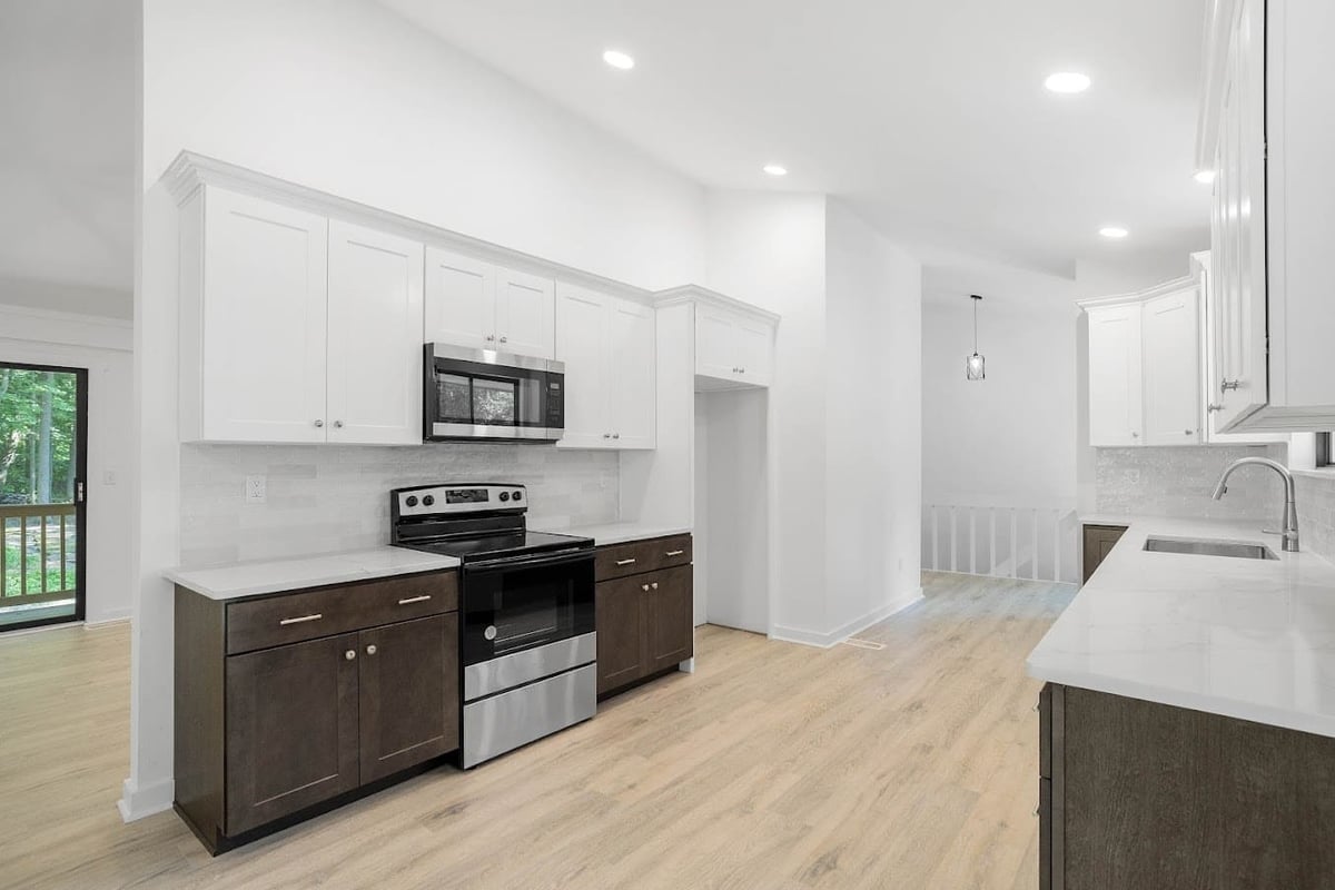 Two-tone shaker cabinets in Delaware kitchen remodel